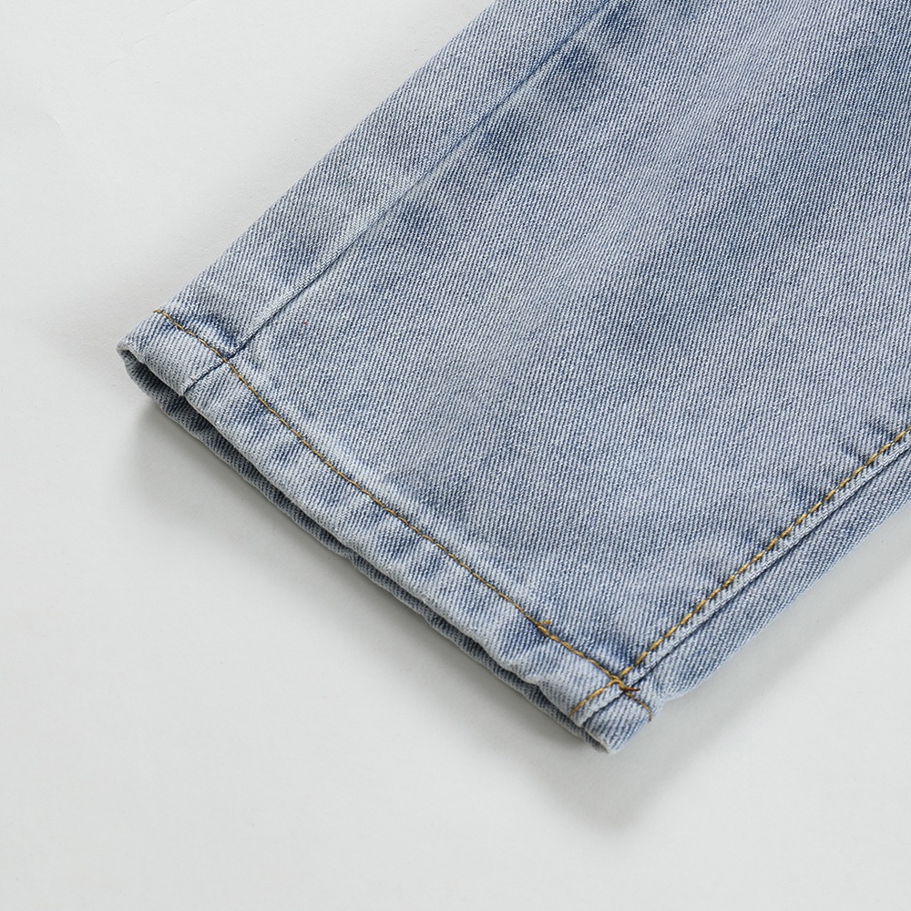 Biru Korea Celana Jenas Highwaist Celana Jeans Wanita Kualitas tinggi（relpict）