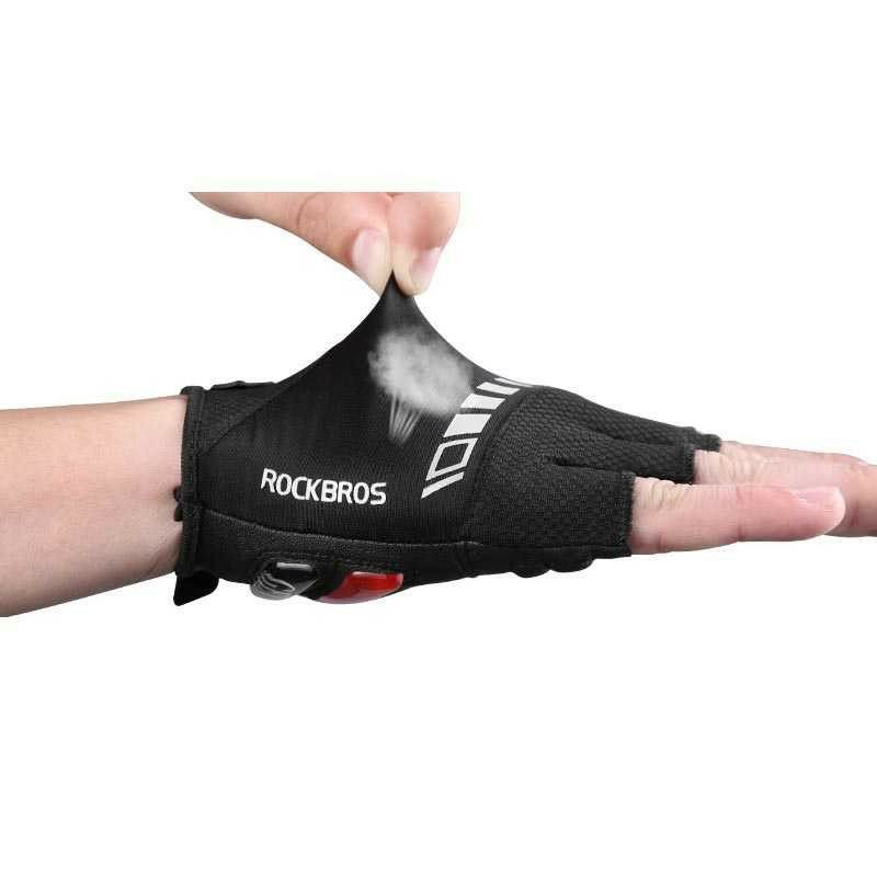 Rockbros Sarung Tangan Sepeda Half Finger Shock Absorber Size L