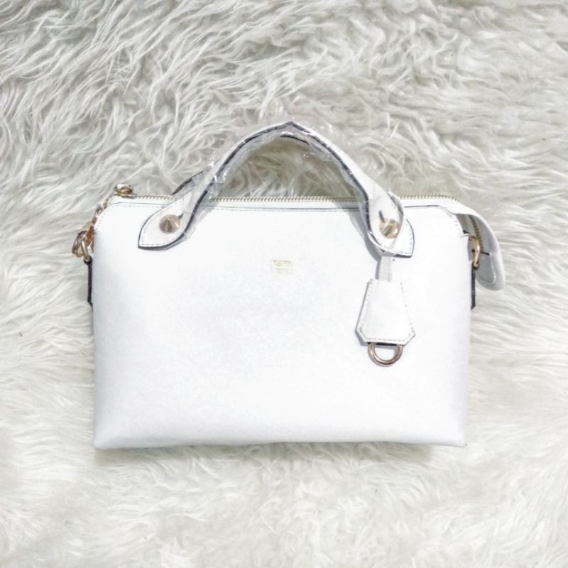 AZALEO Slingbag [ White/ Putih ] Tas Wanita Import Import  Korea Murah Cantik Grosir Cewek Kulit Fas