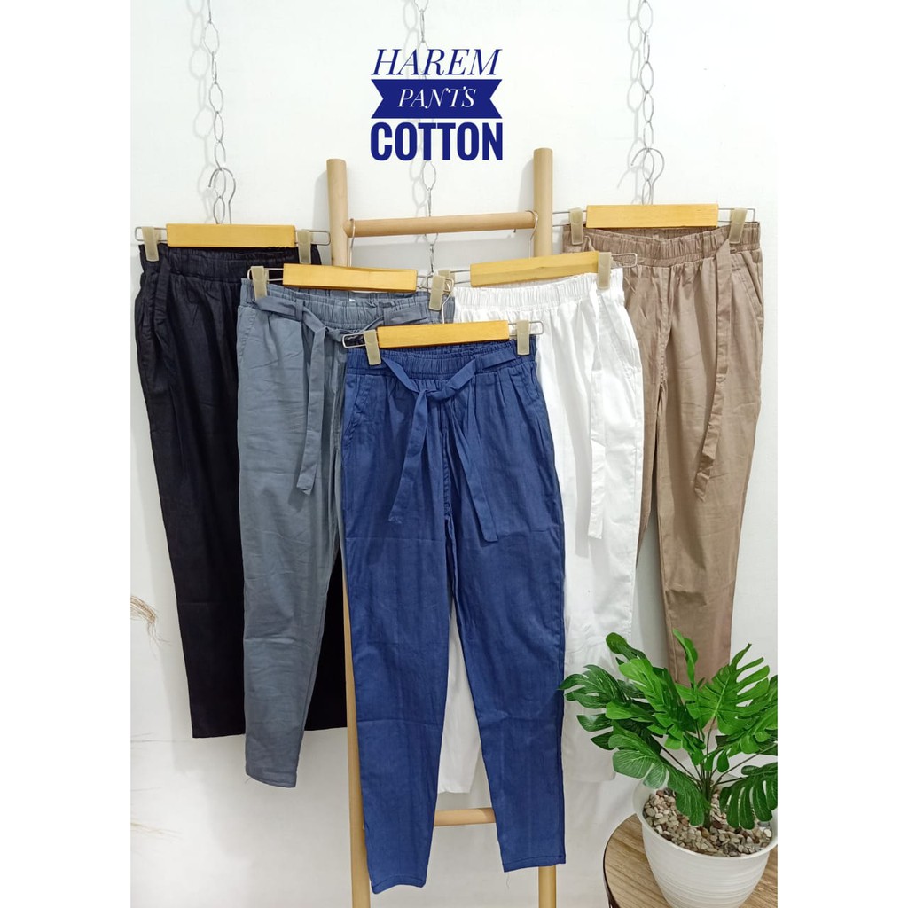 HAREM PANTS BASIC COTTON STRECH PANTS CELANA BAGGY KATUN ALIA PANTS CASUAL PANTS TERMURAH