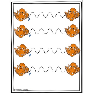 Jual Lembar Kerja Anak Usia 3 tahun, Worksheet tracing, menggambar