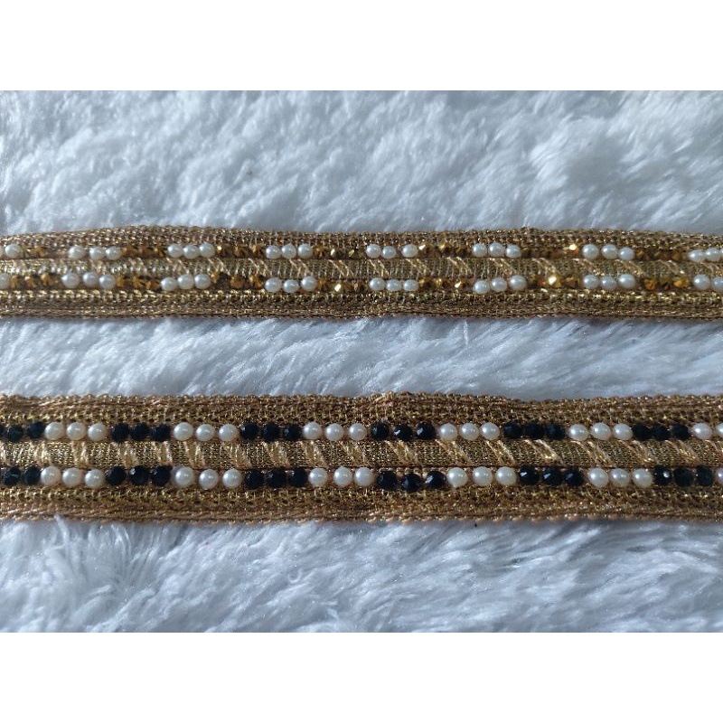 renda india benang emas mutiara