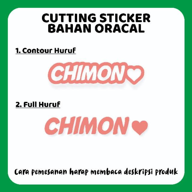 [Harga per 10 Huruf] CUTTING STICKER CUSTOM BAHAN ORACAL