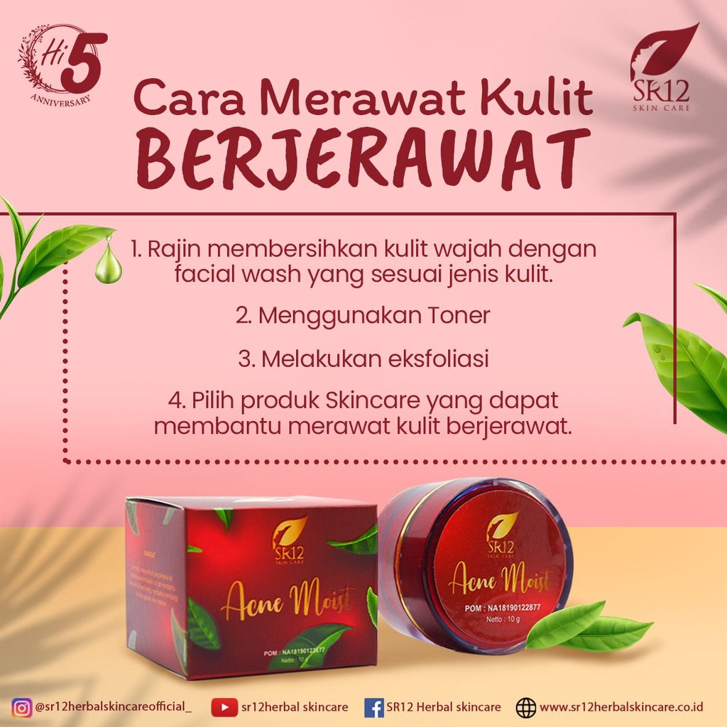 TERLARIS!!! Obat jerawat Acne moist  SR12 krim jerawat herbal bpom aman-1