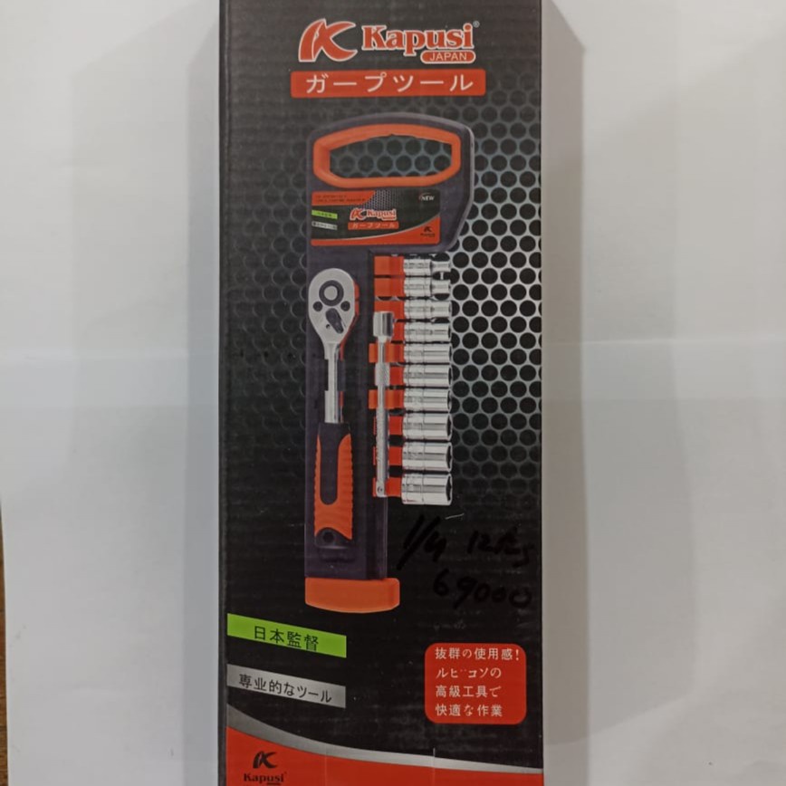 KAPUSI 1/4 Inch Kunci Sok Set 12 Pcs - Socket Set Shock mirip tekiro