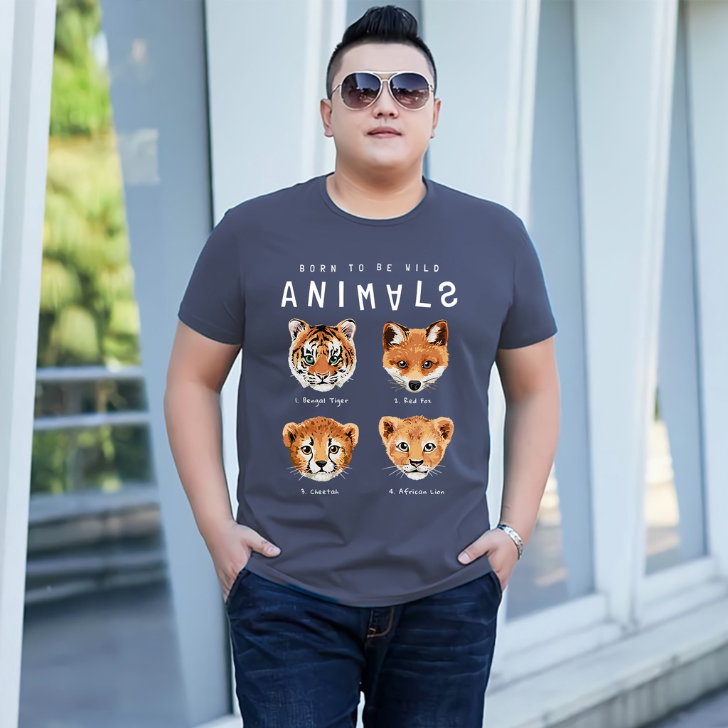 Baju Kaos Pria Jumbo  Animal Tshirt Bigsize XL XXL Distro DTF