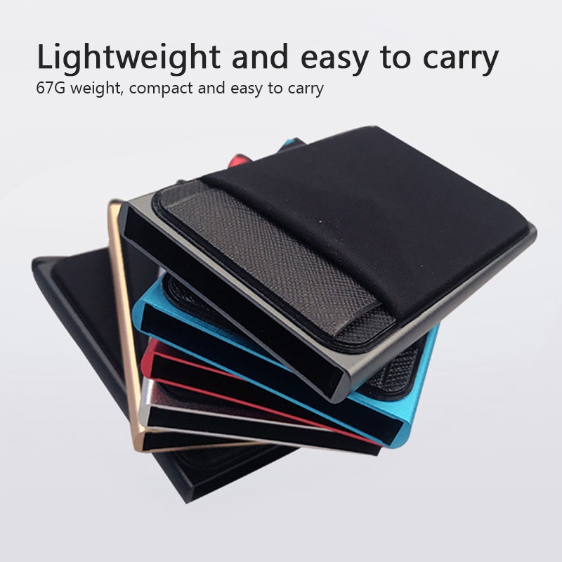 Card Holder Metal Case Smart Wallet Bank Dompet Kartu Pop Up ATM CC KTP Anti Maling RFID Blocking