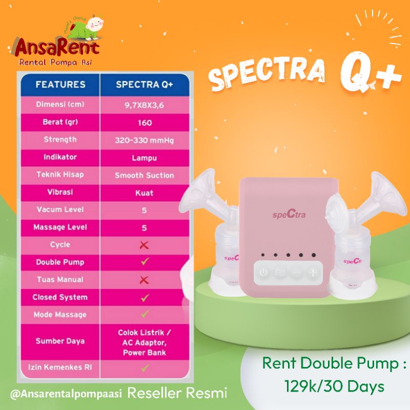 Sewa Spectra Q+ Q plus Rental Pompa ASI Spectra Sewa Spectra
