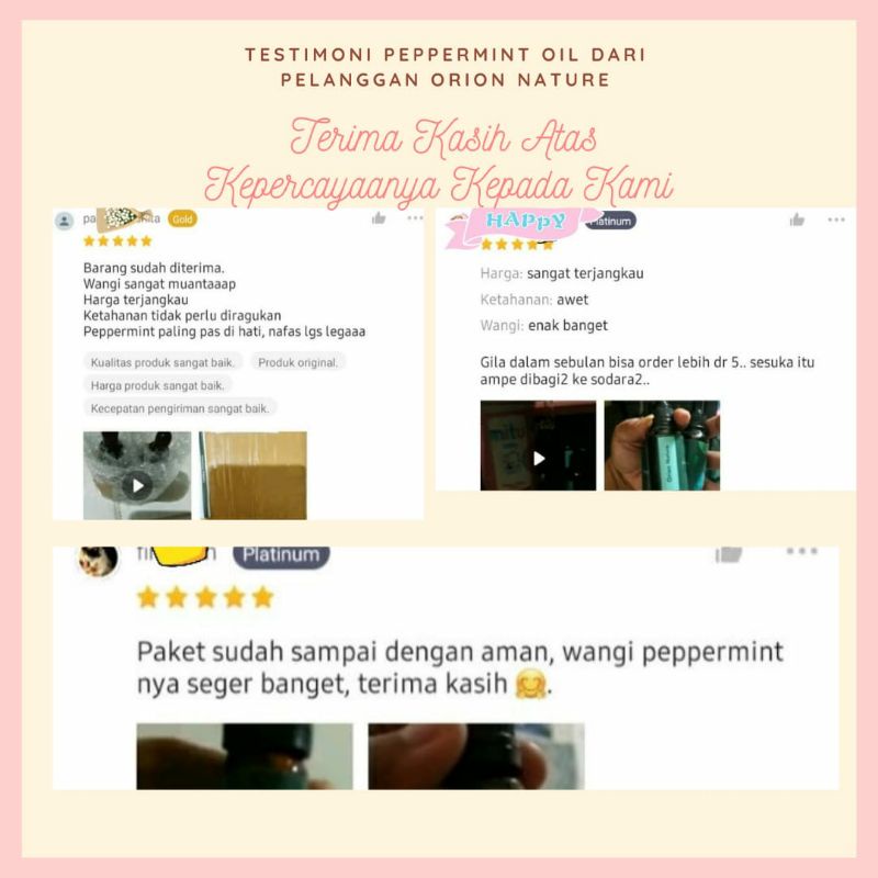 Pure Peppermint Essential Oil Atsiri Minyak Daun Peppermint Oil 100% Alami 10 ml