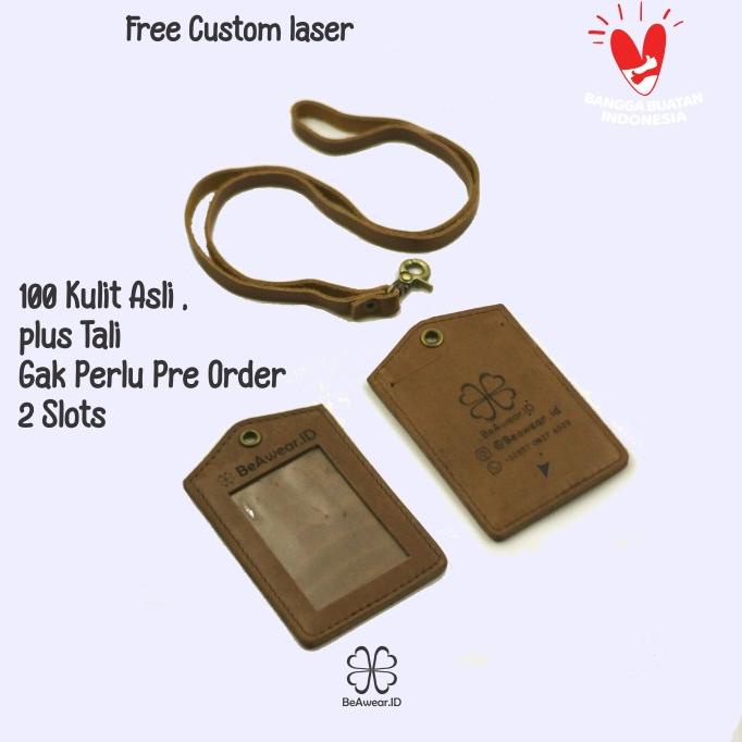 

Office & Stationery | Document Organizer | Nametag Id Card Holder Lanyard Tali Kulit Asli Gratis Custom Laser | Best Seller