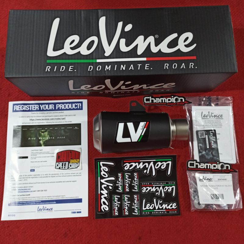 Silencer Knalpot Leovince Leo Vince LV-10 LV10 LV 10 Black Stainless 54mm Original Italy Universal