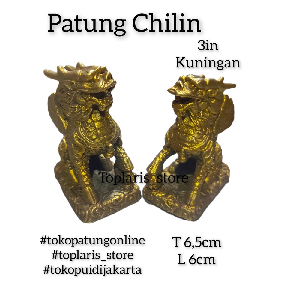 Patung Kiein Chilin Kilin 3in Kuningan 022