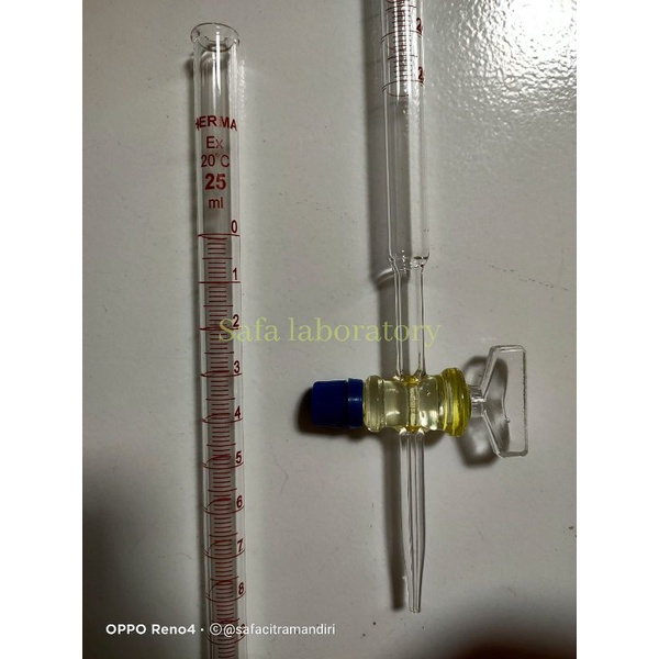 Buret 25ml Herma Kran Glass