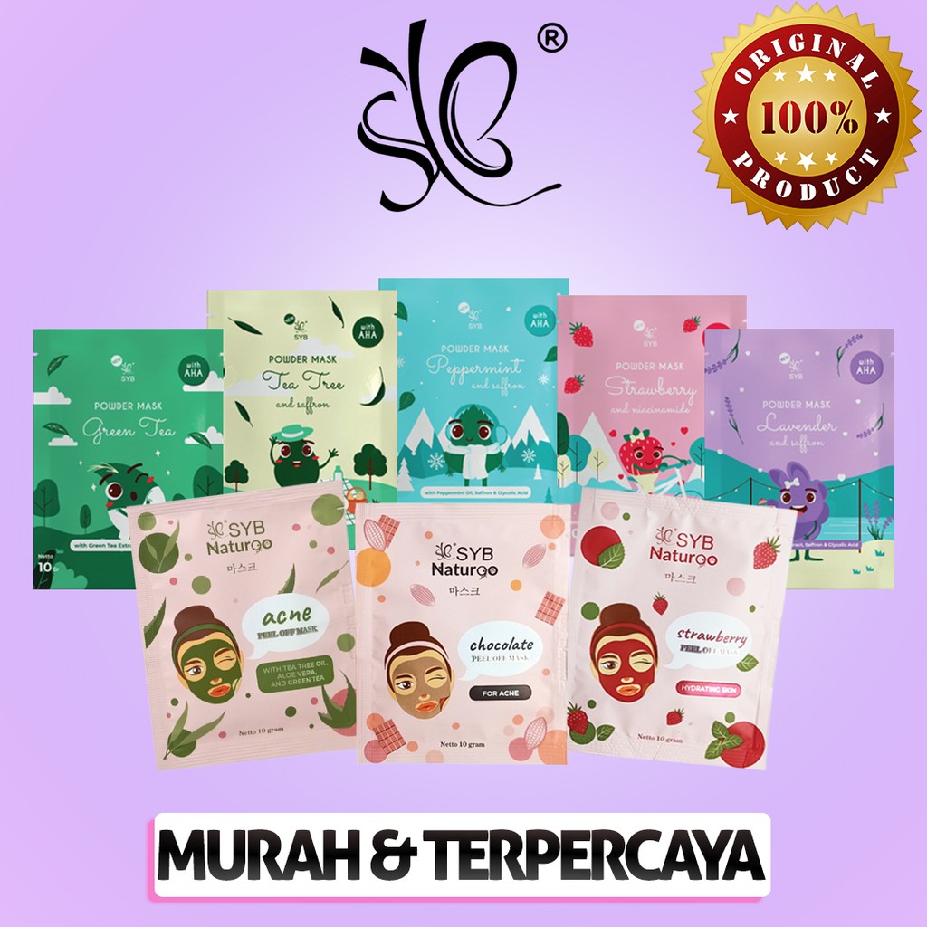 SYB MASKER BUBUK / POWDER MASK & PEEL OFF MASK HARGA ECERAN