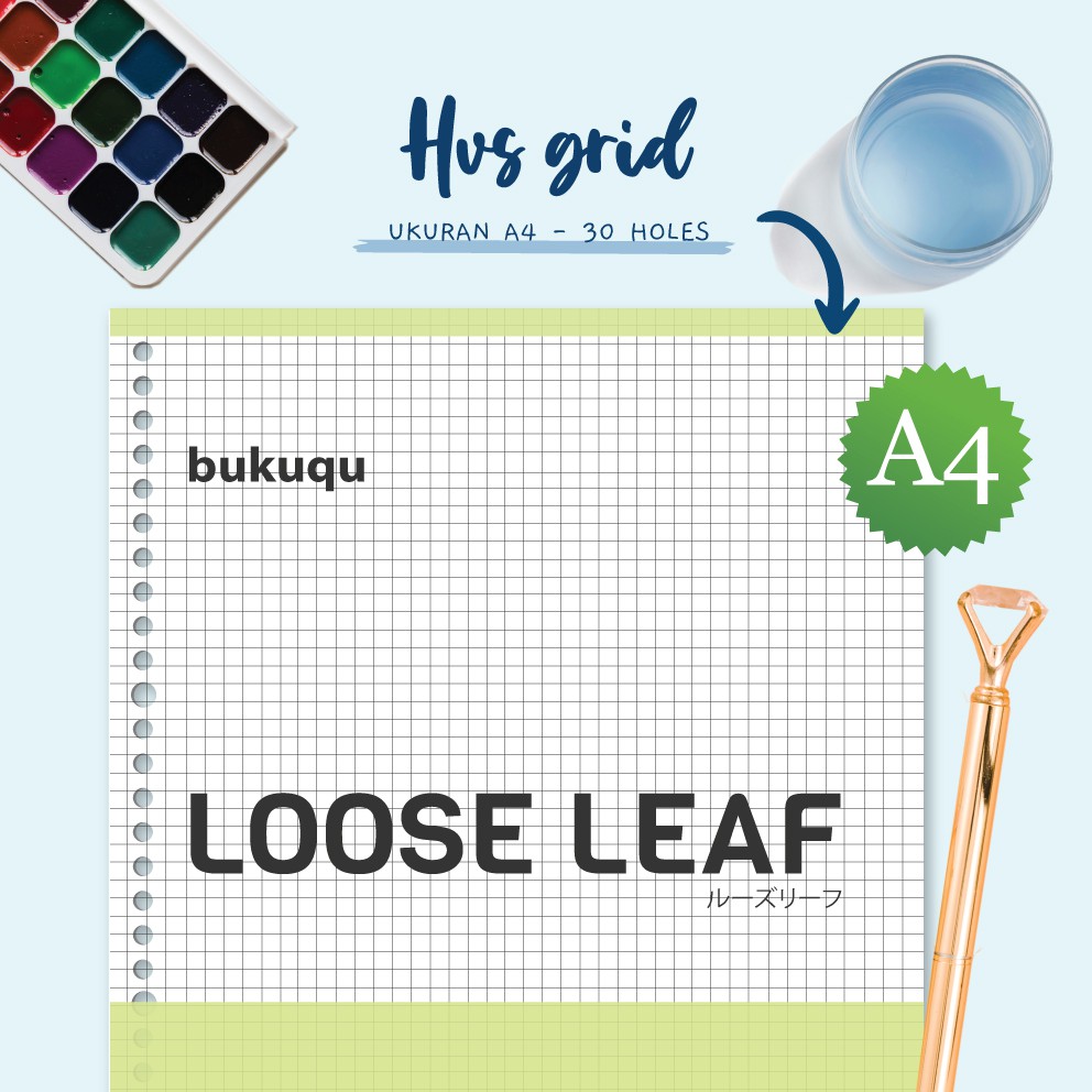 A4 Loose leaf HVS  GRID by Bukuqu