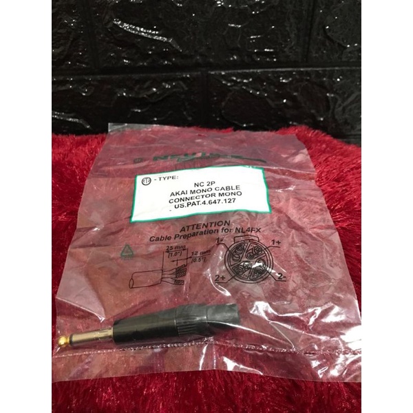 JACK AKAI MONO NEUTRIK NC2P BLACK NEW