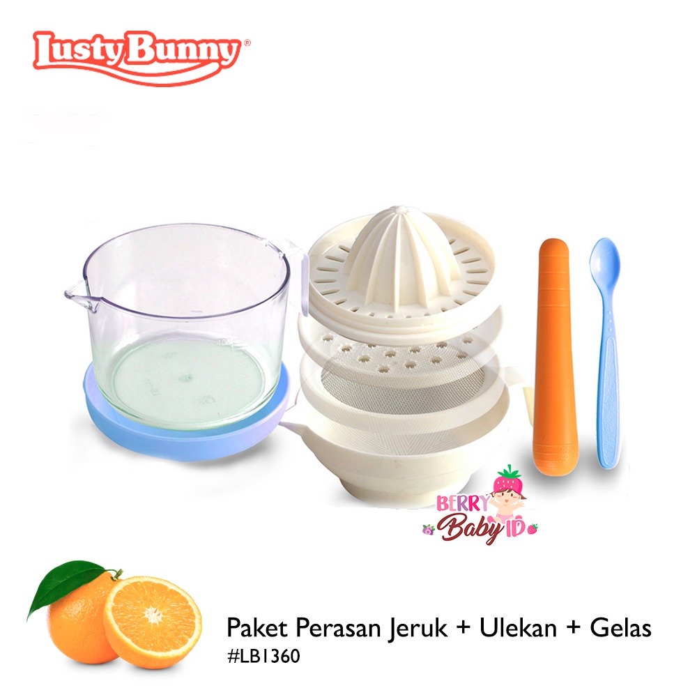 Lusty Bunny Set Paket Perasan Jeruk Gelas Ulekan LB1360 Perlengkapan Makan Bayi Baby Food Maker Berry Mart