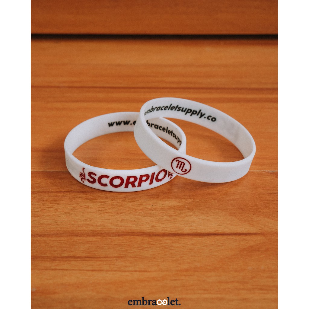 SCORPIO - White | Gelang Karet Silicone | Gelang Fashion | Wristband | Bracelet