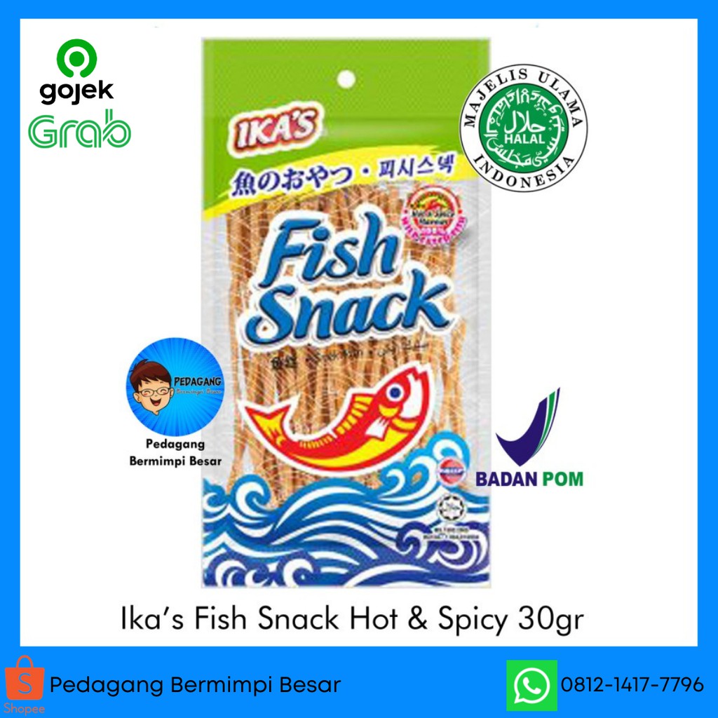 Ikas Fish Snack Hot &amp; Spicy 30gr | Snack Lidi Ikan | Snack Malaysia