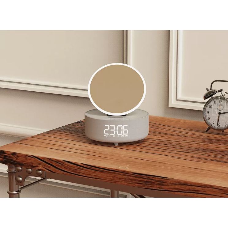 VIEWTEC W16 Qi Wireless Charger Bluetooth Speaker LED Lamp Time Clock