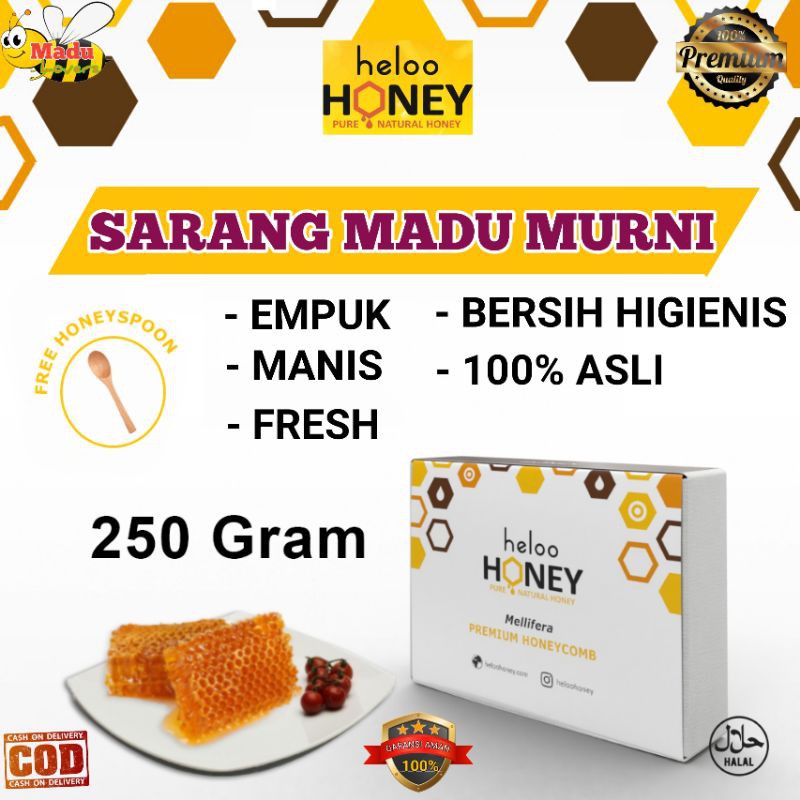 

Sarang Madu Asli Murni Melifera Honey Premium Honeycomb 250gr