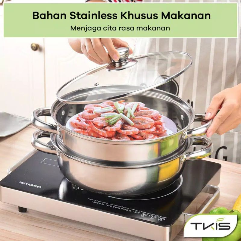 panci susun Kukusan stainless