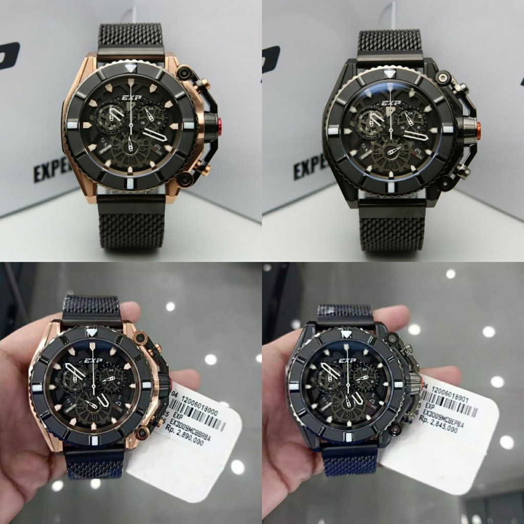 JAM TANGAN PRIA EXPEDITION E 3009 E3009 EXP3009 BLACK ROSEGOLD ORIGINAL