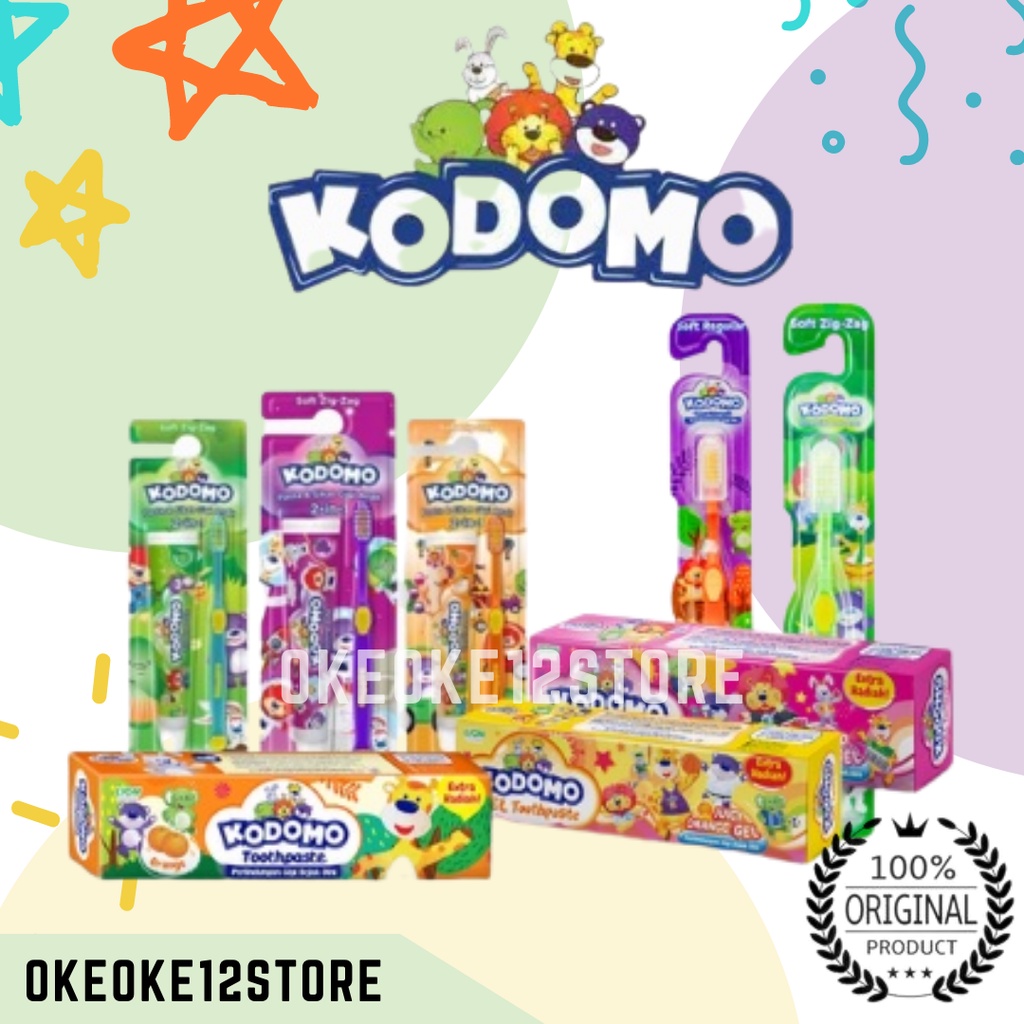 KODOMO 2 in 1 sikat &amp; pasta gigi