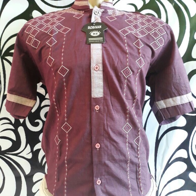 Baju Koko ROBIHAN Ungu Uk.L