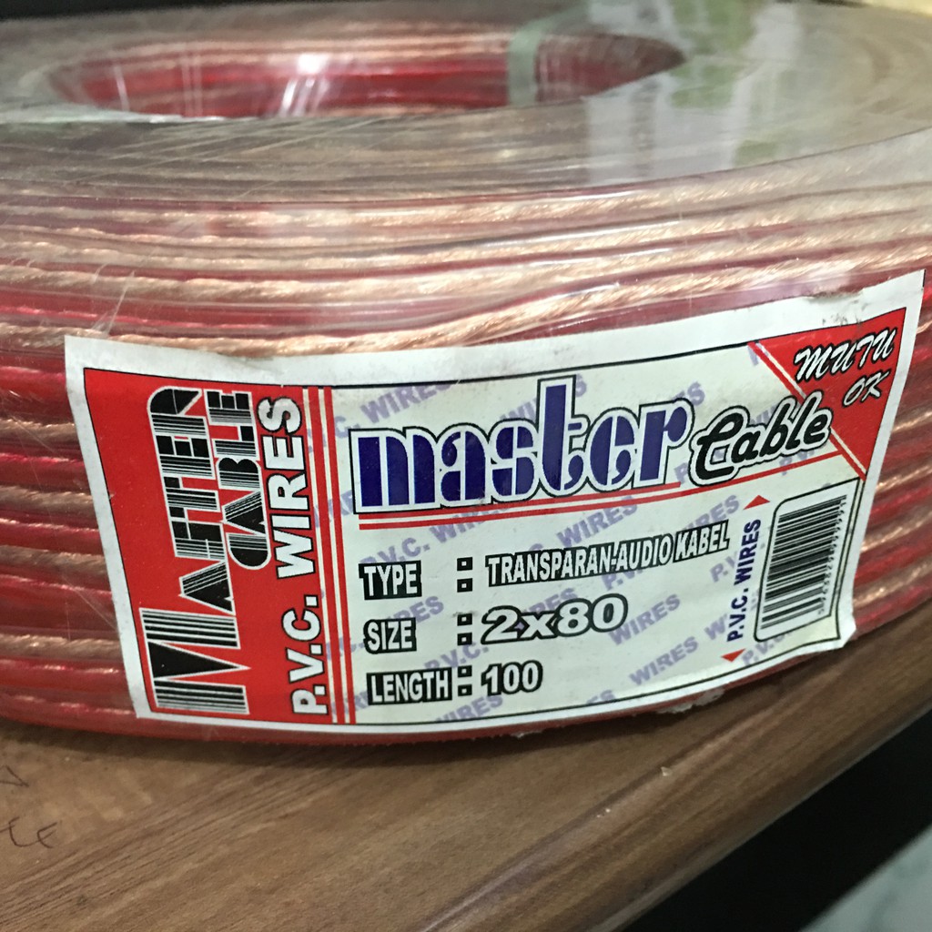 KABEL TRANSPARAN Audio Panjang 2x80 100 Warna Elastis Serabut