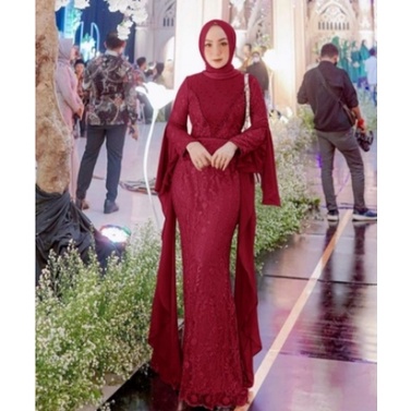 Gamis Tile Brokat Terbaru/ Gamis Duyung Tutu Sheila / Gamis Tille Mutiara / Gamis Tille Mewah Terbar