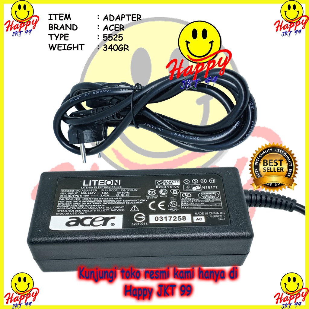 [ HAPPY JKT 99 ] ADAPTOR CHARGER LAPTOP ACER ASPIRE E1-470 E5-471 E5-411G E5-411