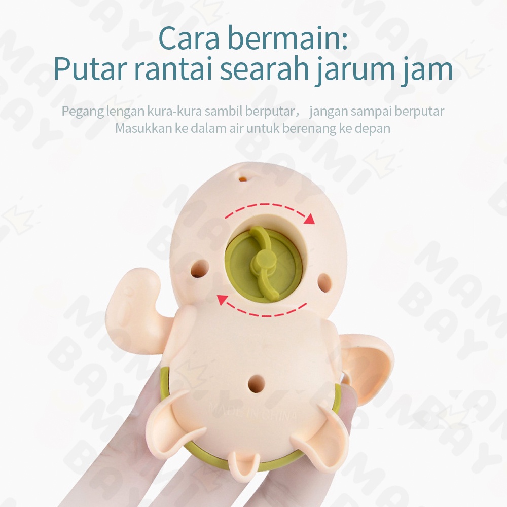 Mamibayi Mainan bayi turtle mainan mandi bayi jarum jam bath toys