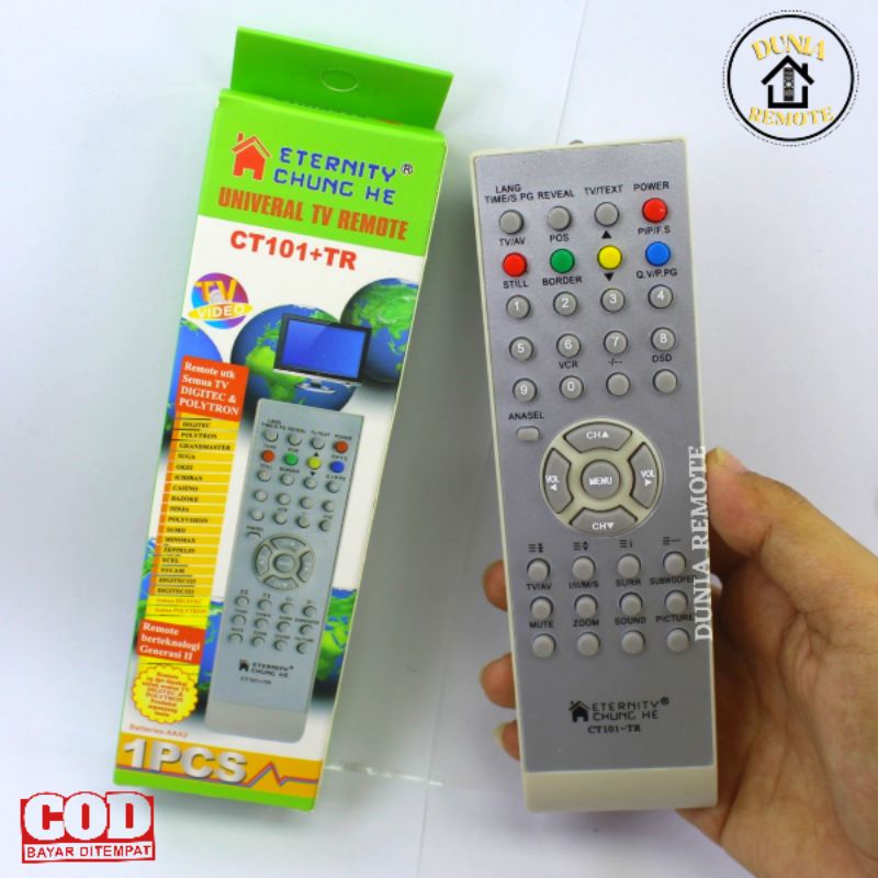 Remot Remote TV POLYTRON Tabung Multi Digitec Polyvision CT101 Tanpa setting