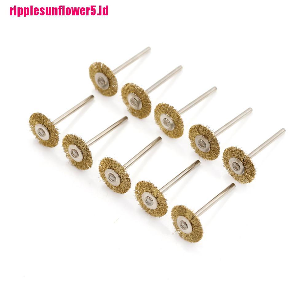 10pcs Sikat Kawat Kuningan 22MM Untuk Rotary Power