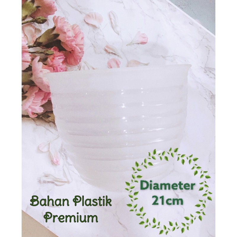 OS Pot Tanaman Tawon / Pot Bunga / Pot Tawon/Vas Bulat Plastik Premium 21cm