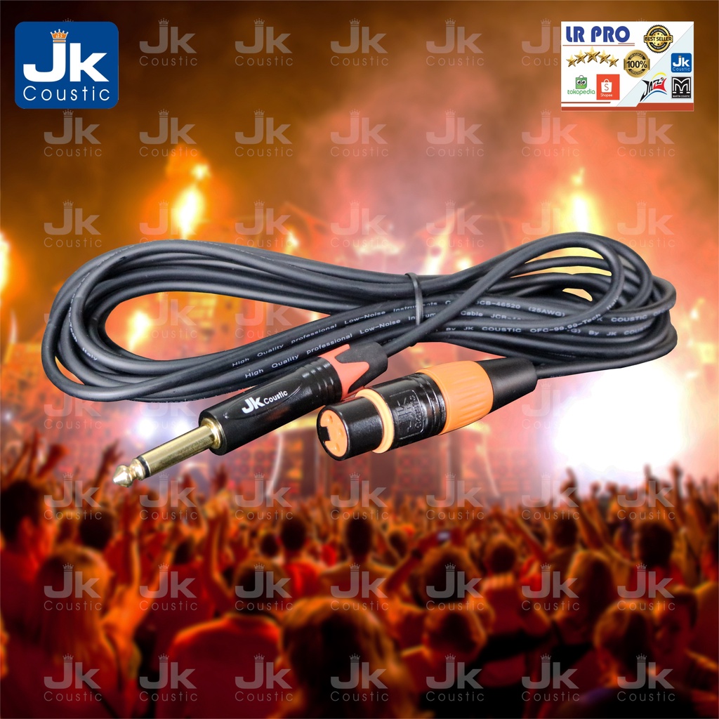 Cable Mic Kabel Intrument Akai 6,3 to Xlr Jk coustic JCM 3MF 05
