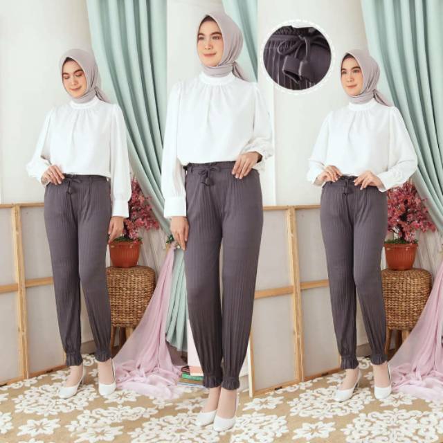Celana Plisket Aladin Grey
