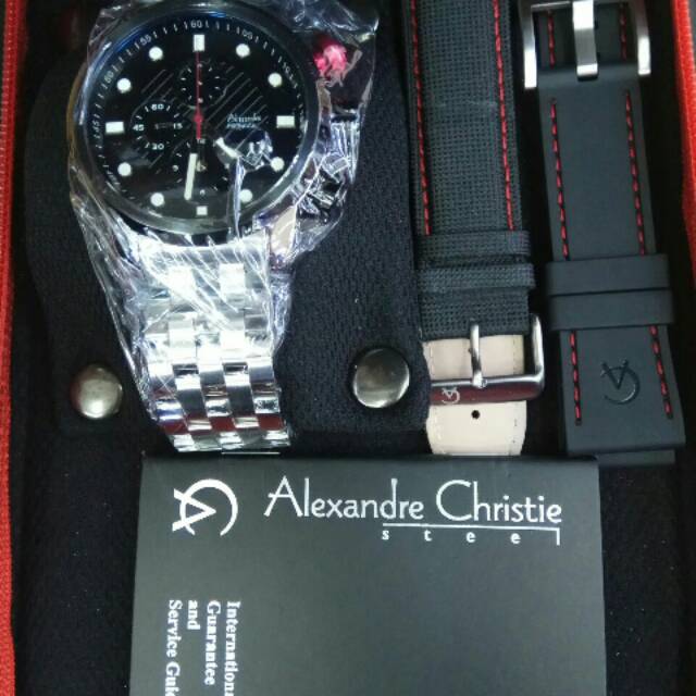 Jam Tangan Alexandre Christie ac6163 silver black