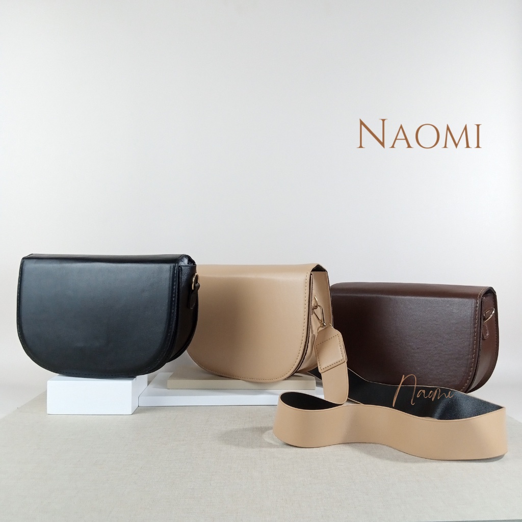 NAOMI - Stephanie Sling Bag Import Kulit - Tas Slempang Simple Polos Wanita - Tas Fashion - Tas Simple Harian Daily Sintetis PU - Tas Wanita - Tas Naomi - Naomi Bag