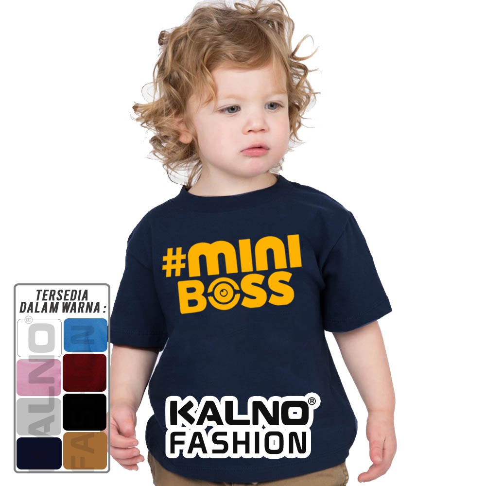 Baju Anak Print #Mini BOSS versi 1 707 - Ukuran S M L XL Bahan Katun polyester