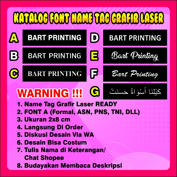 LANGSUNG KIRIM NAME TAG PAPAN NAMA NAMA DADA GAFIR GRAVIER GAVIR LASER LIST PUTIH ( Nametag Ukir/Laser, Papan Nama Persit, PNS, PDH, TNI/POLRI)