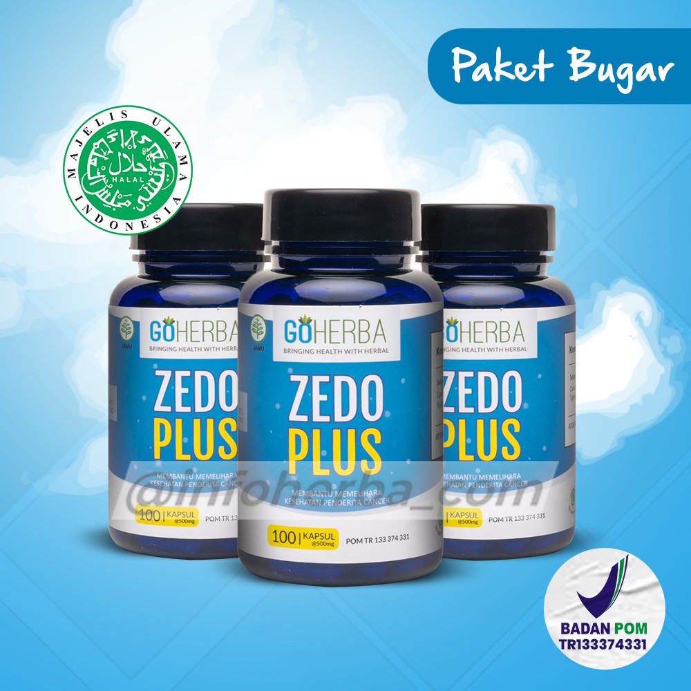 Goherba Zedo Plus Zedoplus Original Paket Bugar Obat herbal Anti Kanker Payudara Tumor Alami Aman BP