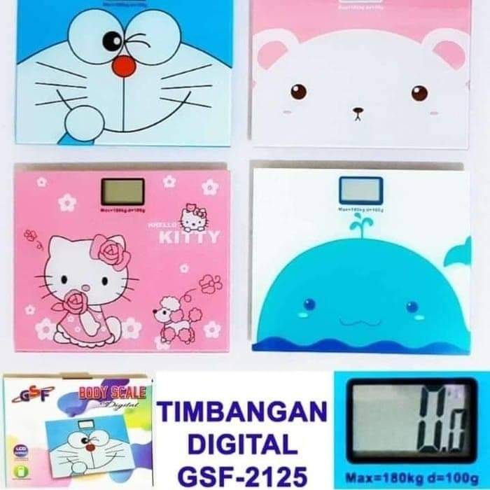 TIMBANGAN BADAN DIGITAL KARAKTER GSF / TIMBANGAN BADAN DIGITAL KARAKTER / TIMBANGAN BADAN DIGITAL SEGI MINI KARAKTER MAX 180KG GSF G-2125 / GSF G 2125 / GSF 2125