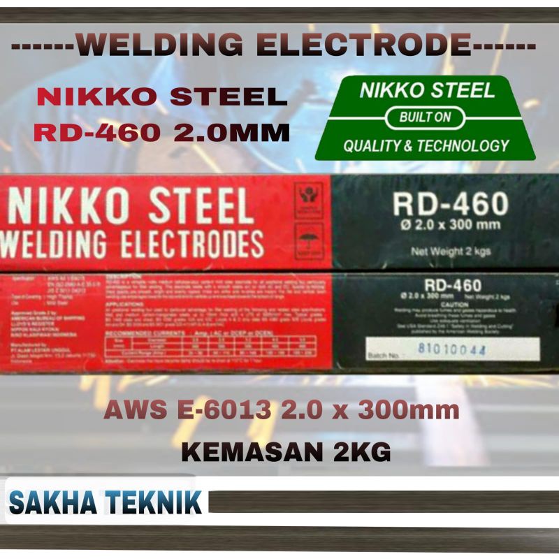 Kawat las Nikko Steel RD-460 2mm / Kawat las ARCTIC 2mm kemasan 2kg