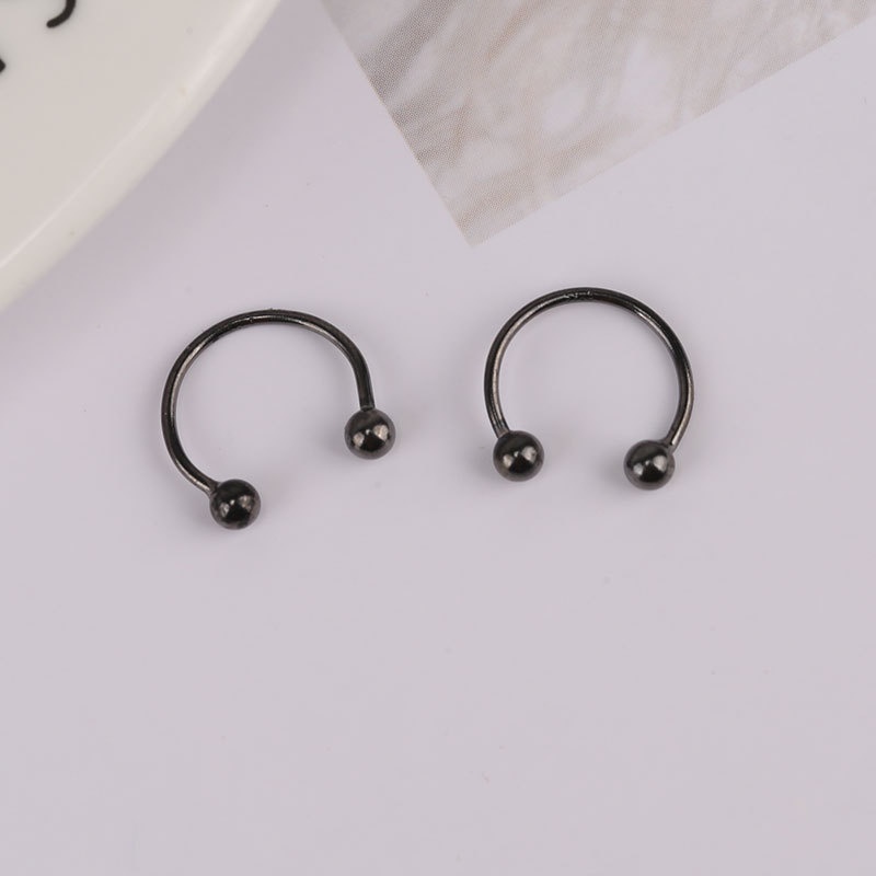 1 Pc Cincin Hidung Bentuk C Bahan Stainless Steel Ukuran 6 / 8 / 10mm Untuk Unisex