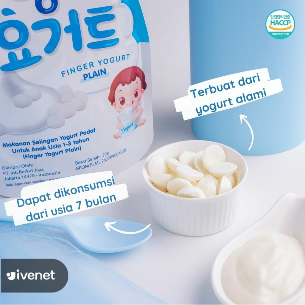 Ivenet Finger Yogurt 20 gram / Snack Yoghurt 20 g / Snack Cemilan Bayi 7 bulan+