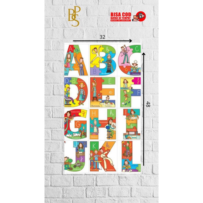 POSTER HIASAN DINDING ALFABET - FOTO ALFABET - WALLDECOOR - HIASAN DINDING - HIASAN KAMAR - HIASAN R