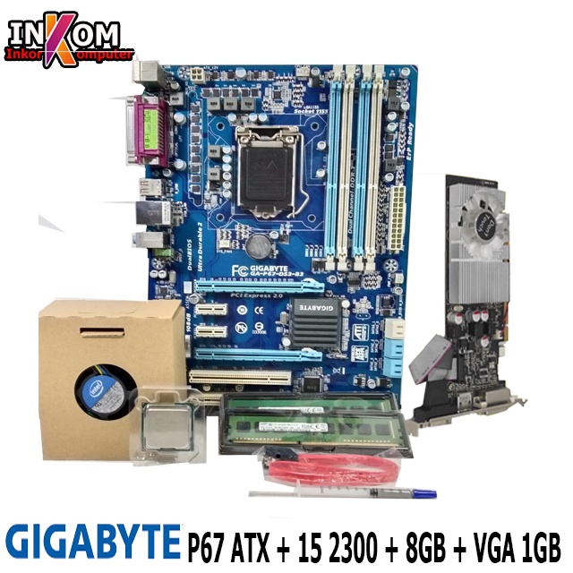 Paket Mainboard Mobo Motherboard P67 ATX Dengan Procesor i5