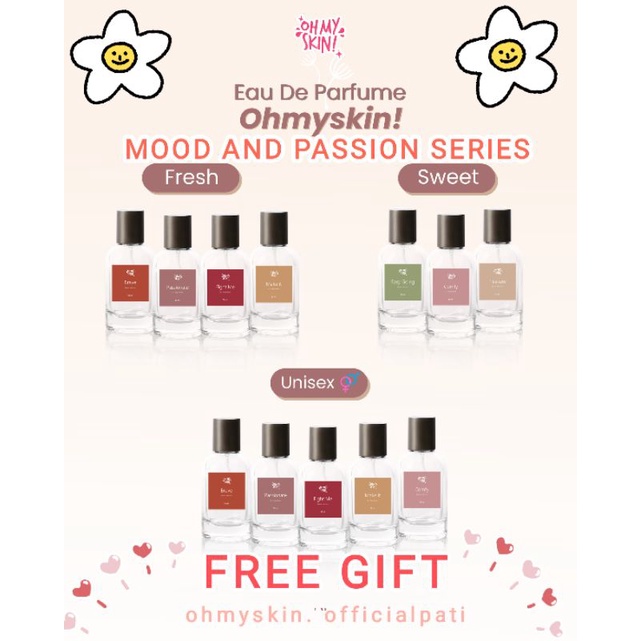 Parfum ohmyskin (free gift) mood and passion series eau de parfum BEST SELLER